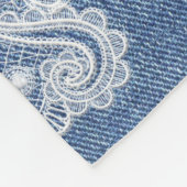 カントリーデニムとレースファミリー名情報を設定 フリースブランケット (角)