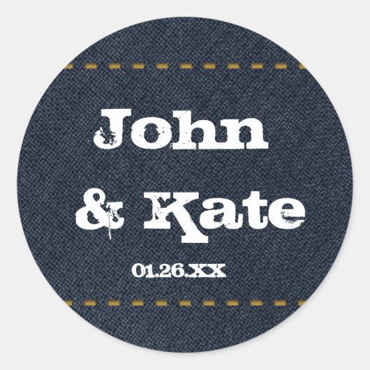 カントリーデニムジャン素朴ウエスタンパーティーの好意 ラウンドシール (正面)