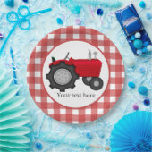 カントリートラクタパーティー追加文字 ペーパープレート (パーティー)