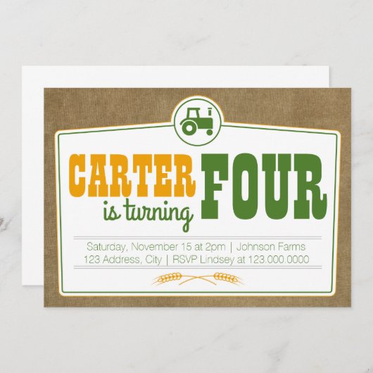 カントリートラクター招待状 招待状 (正面/裏面)