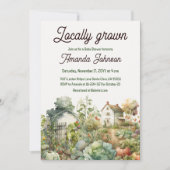 カントリーハウス素朴地元で育ったベビーシャワー 招待状 (正面)