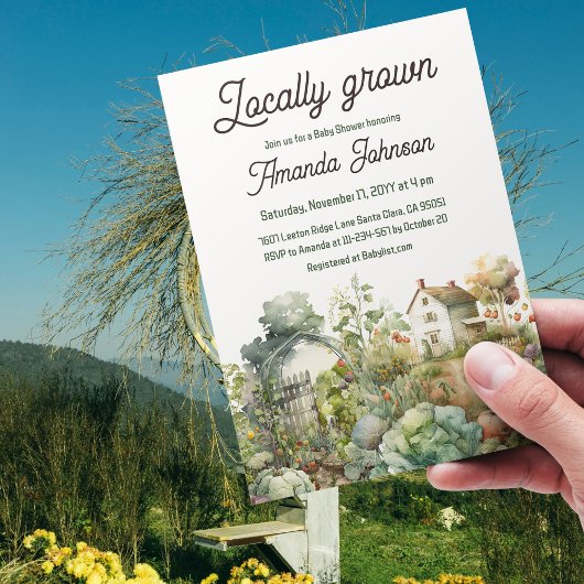 カントリーハウス素朴地元で育ったベビーシャワー 招待状