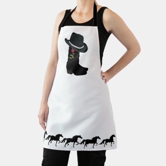 カントリーハット、ブーツ&ウマのホワイトエプロン エプロン (インサイチュ)