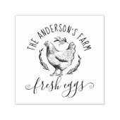 カントリーハンドドローファミリーファームハウスヘンフレッシュエッグ セルフインキングスタンプ (デザイン)