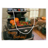 カントリーハーベストクックストーブ誕生日 ラージペーパーバッグ (裏面)
