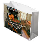 カントリーハーベストクックストーブ誕生日 ラージペーパーバッグ (裏面アングル)