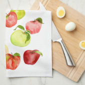 カントリーハーベストレッドリンゴイラストレーション キッチンタオル (四つ折り)