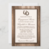 カントリーハ素朴ウスシューブラウンウッド婚約 招待状 (正面)