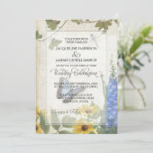 カントリーバタ素朴フライトンボデイジーフローラ 招待状 (スタンド正面)