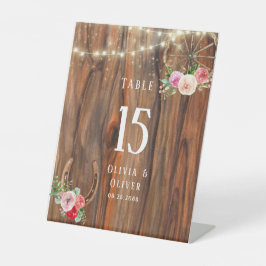 カントリーバックヤードウッドホイール馬蹄台番号 台座サイン