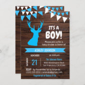 カントリーバック素朴ディアボーイBOYベビーシャワー招待状 招待状 (正面/裏面)