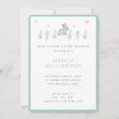 カントリーバニーラビットイースターベイビーシャワー招待状 招待状 (正面)