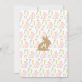 カントリーバニーラビットイースターベイビーシャワー招待状 招待状 (裏面)