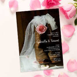 カントリーバラカウボーイブーツウェスタンリハーサルディナー 招待状