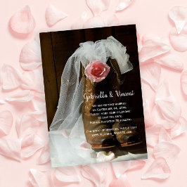 カントリーバラカウボーイブーツウェスタン日付を保存 招待状