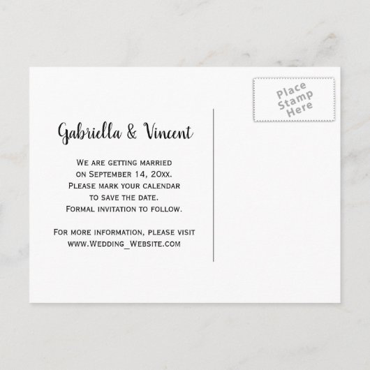 カントリーバラカウボーイブーツウェディング日付を保存 案内ポストカード (裏面)