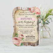 カントリーバラ&ウッ素朴ド誕生日招待状 招待状 (スタンド正面)