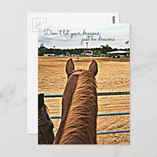 カントリーバレルレーサー女性のカーボーイやる気を起こさせるはがき ポストカード (正面/裏面)