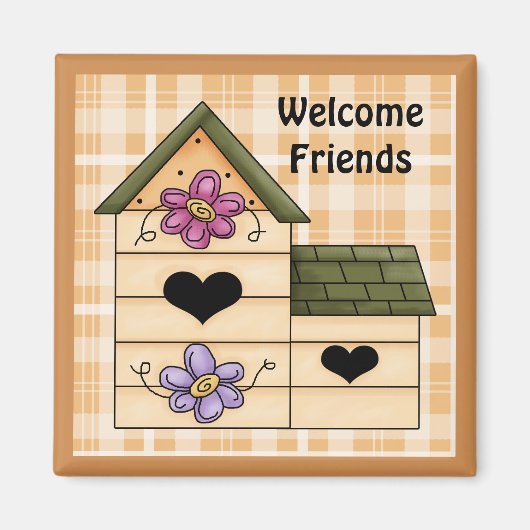 カントリーバードハウス冷蔵庫用マグネット4 マグネット (正面)