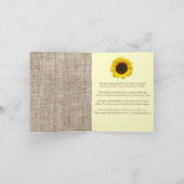 カントリーバーラップひまわり花は私の花嫁 招待状 (内部)