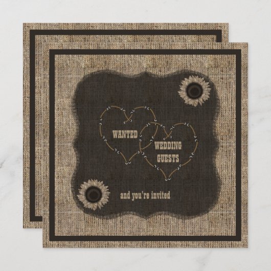 カントリーバーラップウェスタン結婚式招待状 招待状 (正面/裏面)