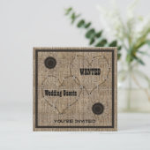 カントリーバーラップウェスタン結婚式招待状 招待状 (スタンド正面)