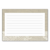 カントリーバーラップレースとロープレシピカード テーブルナンバー (裏面)