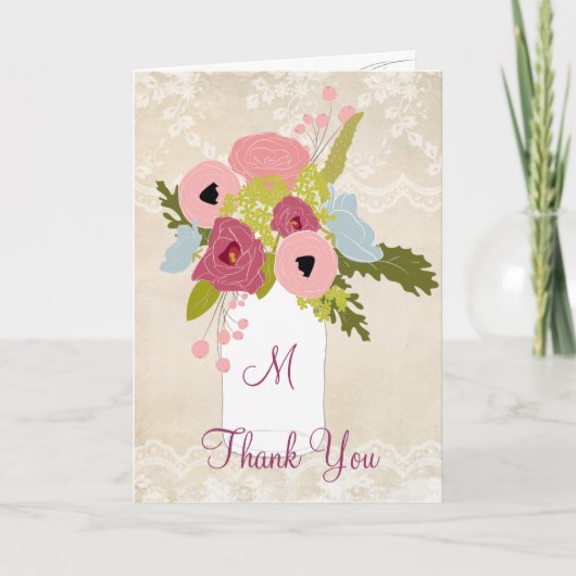 カントリーバーラップレースメイスンジャーありがとう サンキューカード (正面)