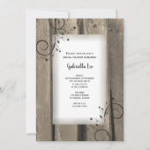 カントリーバーンウッドアンドフラワーズブライダルシャワー 招待状 (正面)