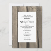 カントリーバーンウッドカップルズウェディングシャワー 招待状 (正面)