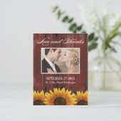 カントリーバーンウッドサン素朴フラワーサンキューカード ポストカード (スタンド正面)