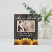 カントリーバーンウッドサン素朴フラワーサンキューカード ポストカード (スタンド正面)