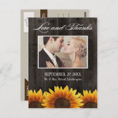 カントリーバーンウッドサン素朴フラワーサンキューカード ポストカード (正面/裏面)