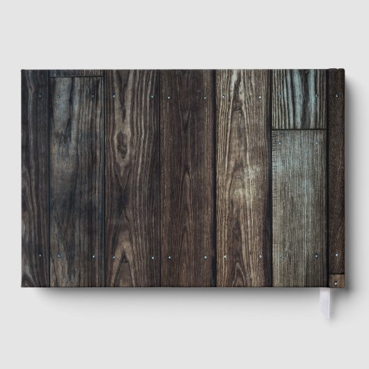 カントリーバーンウッドストリングライトミスター&ミセス結婚ズ ゲストブック (裏面)