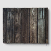 カントリーバーンウッドストリングライトミスター&ミセス結婚ズ ゲストブック (裏面)