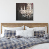 カントリーバーンウッドパリジャンヴィンテージシャンデリア キャンバスプリント (インサイチュ (寝室))