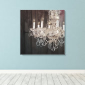 カントリーバーンウッドパリジャンヴィンテージシャンデリア キャンバスプリント (インサイチュ (ウッドフロア))