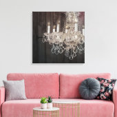 カントリーバーンウッドパリジャンヴィンテージシャンデリア キャンバスプリント (インサイチュ (リビング))