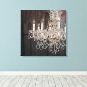 カントリーバーンウッドパリジャンヴィンテージシャンデリア キャンバスプリント (インサイチュ (ウッドフロア))