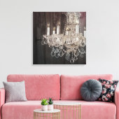 カントリーバーンウッドパリジャンヴィンテージシャンデリア キャンバスプリント (インサイチュ (リビング))