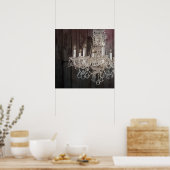 カントリーバーンウッドパリジャンヴィンテージシャンデリア ポスター (キッチン)