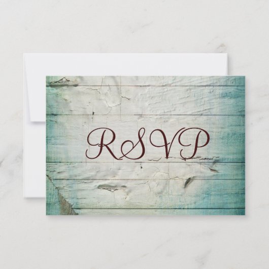 カントリーバーンウッド素朴結婚式の出欠確認カード 出欠カード (裏面)