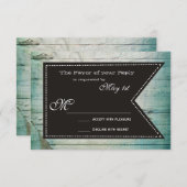 カントリーバーンウッド素朴結婚式の出欠確認カード 出欠カード (正面/裏面)