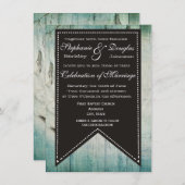 カントリーバーンウッド素朴結婚式招待状 招待状 (正面/裏面)