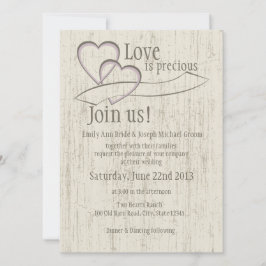 カントリーバーンウッド結婚ズハート 招待状