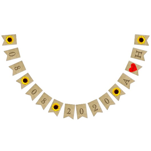 カントリーバーンサンフラワーズ結婚デート バンティングフラッグ (全)