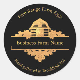 カントリーバーンファームハウス金ゴールドアンドブラック ラウンドシール