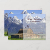 カントリーバーンロッキーマウンテンウェディング出欠確認カード 出欠カード (正面/裏面)