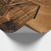 カントリーバー素朴ンヴィンテージブラウンファームテクスチャ ラッピングペーパー (角)