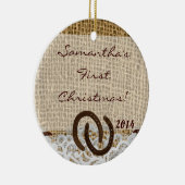 カントリーバ素朴ラップ名パーソナライズされたオーナメント セラミックオーナメント (右)